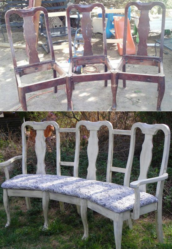 gammel stol til ny benk