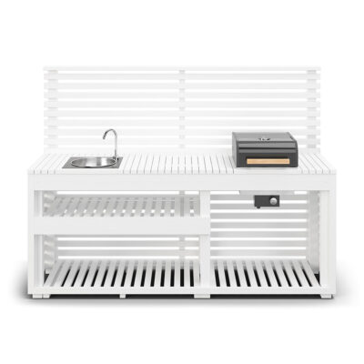Utekjøkken med gassgrill og vask Jabo Horizont Premium Gassgrill Hvit
