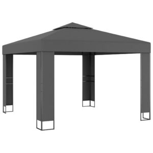 vidaXL Paviljong med dobbelt tak 3x3 m antrasitt